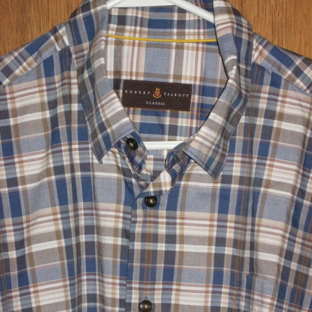 Robert Talbott Classic Button Front Shirt Size XL